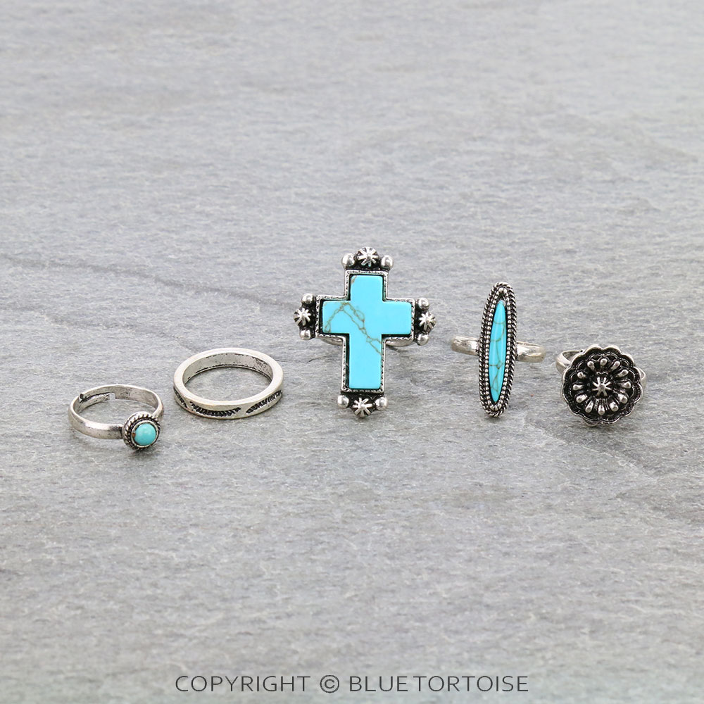Western Design 5 Cuff Ring Set