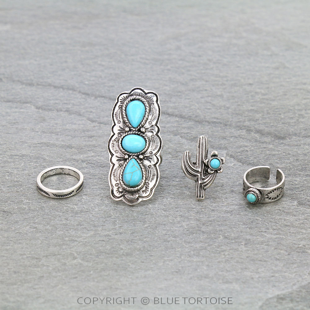 Western Design 4 Cuff Ring Set