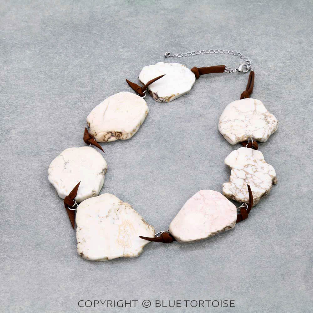 Western Turquoise Stone Slab Necklace