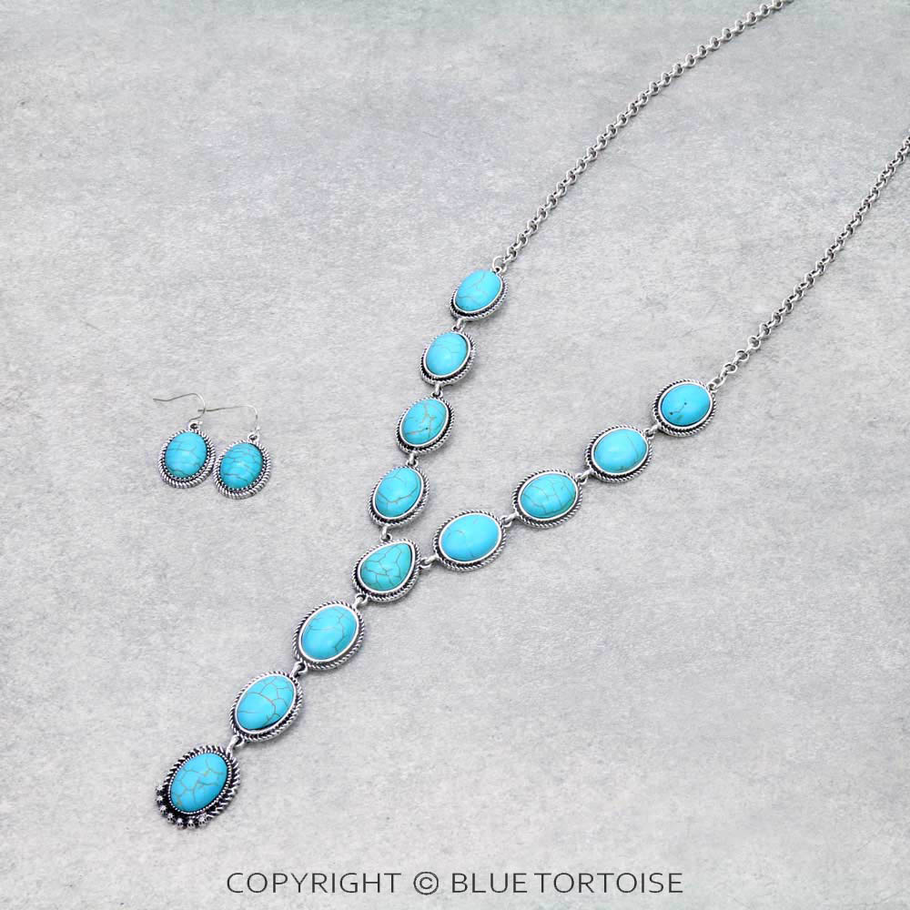 Western Design Stone Y Necklace