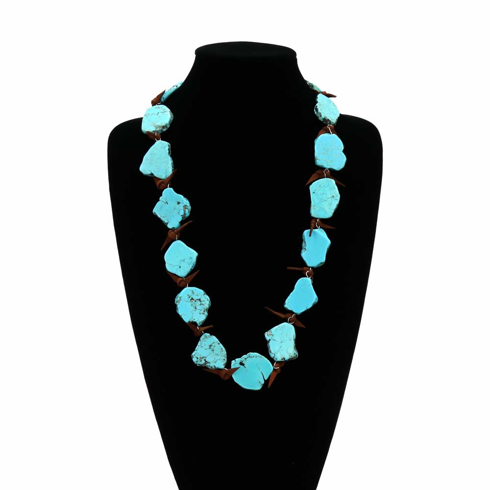 Western Turquoise Stone Slab Necklace - Image 2