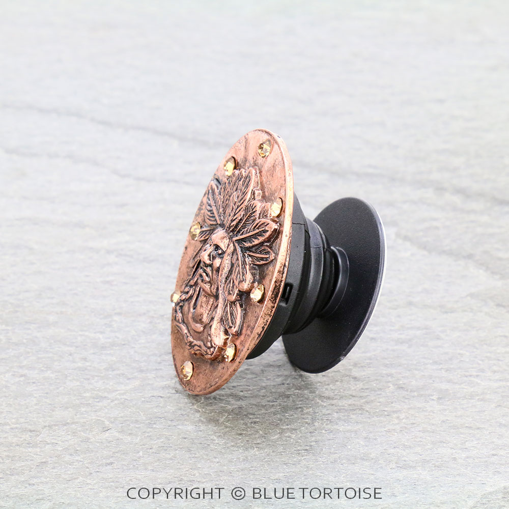 Western Indian Head with Stone Phone Grip & Stand - Image 2