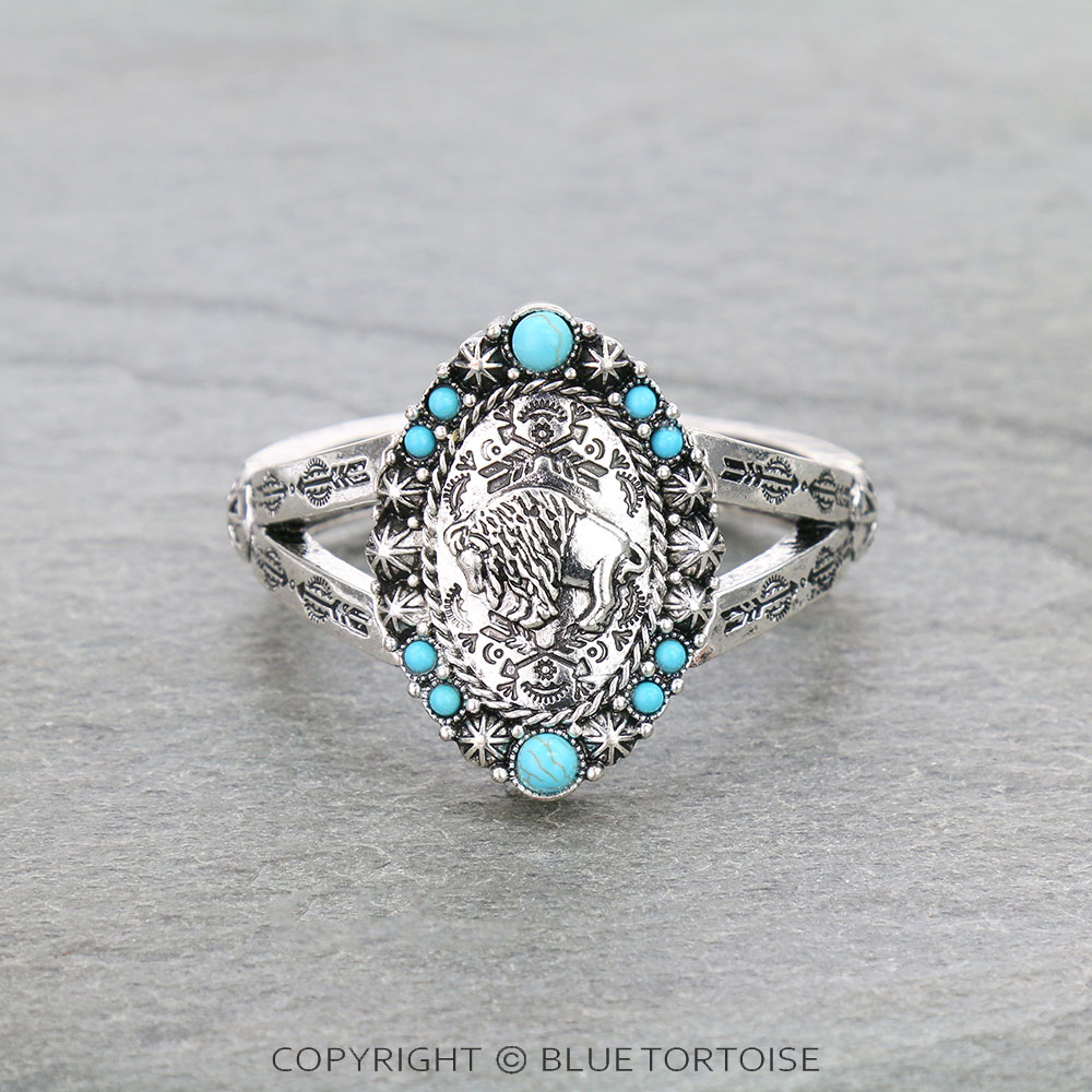 Western Texture Buffalo Stretch Bracelet