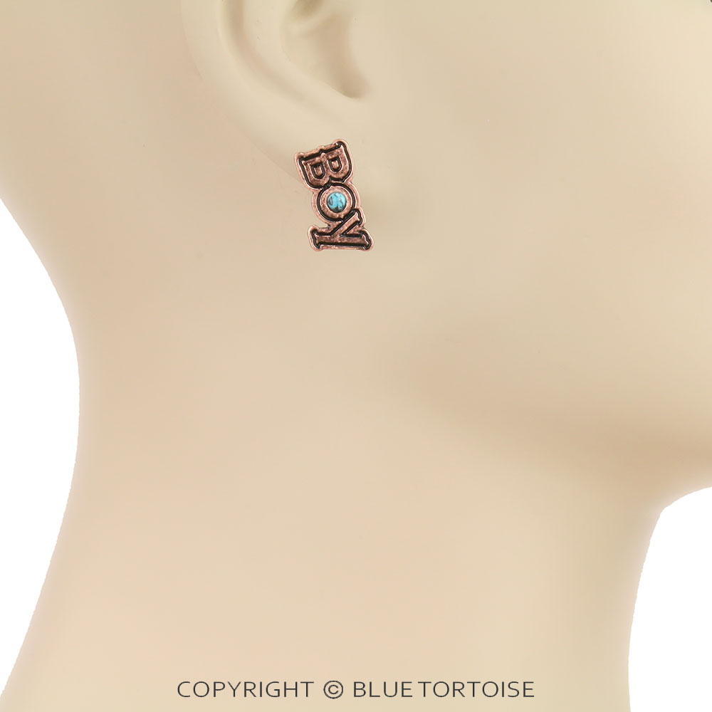 Cow Boy Stud Earrings - Image 3