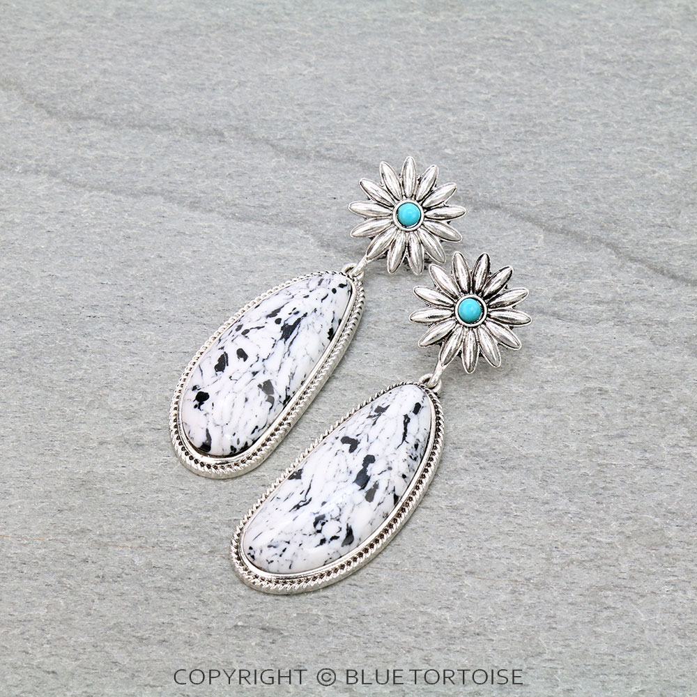Western Geometric Handmade Stone Stud Earrings