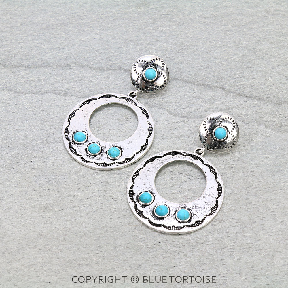Western Chunky Round Stud Earrings