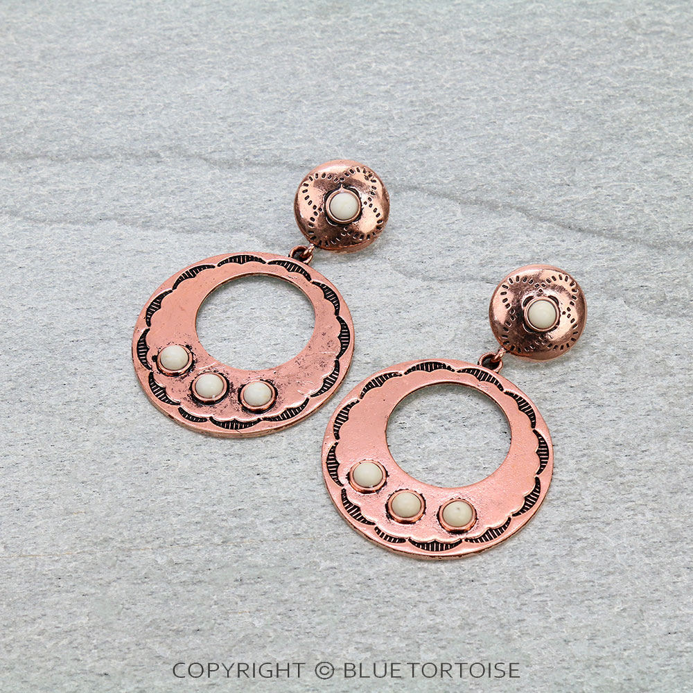 Western Chunky Round Stud Earrings