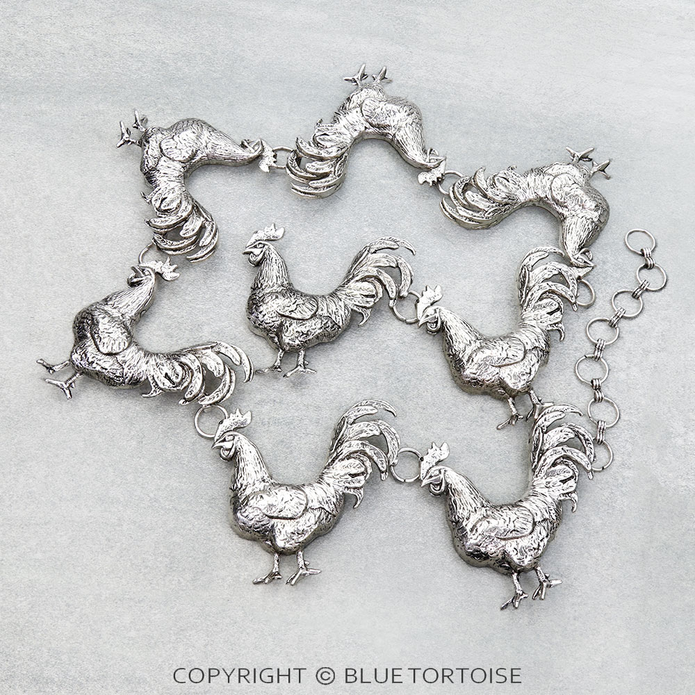 Western Rooster Metal Chain Belt S/M
