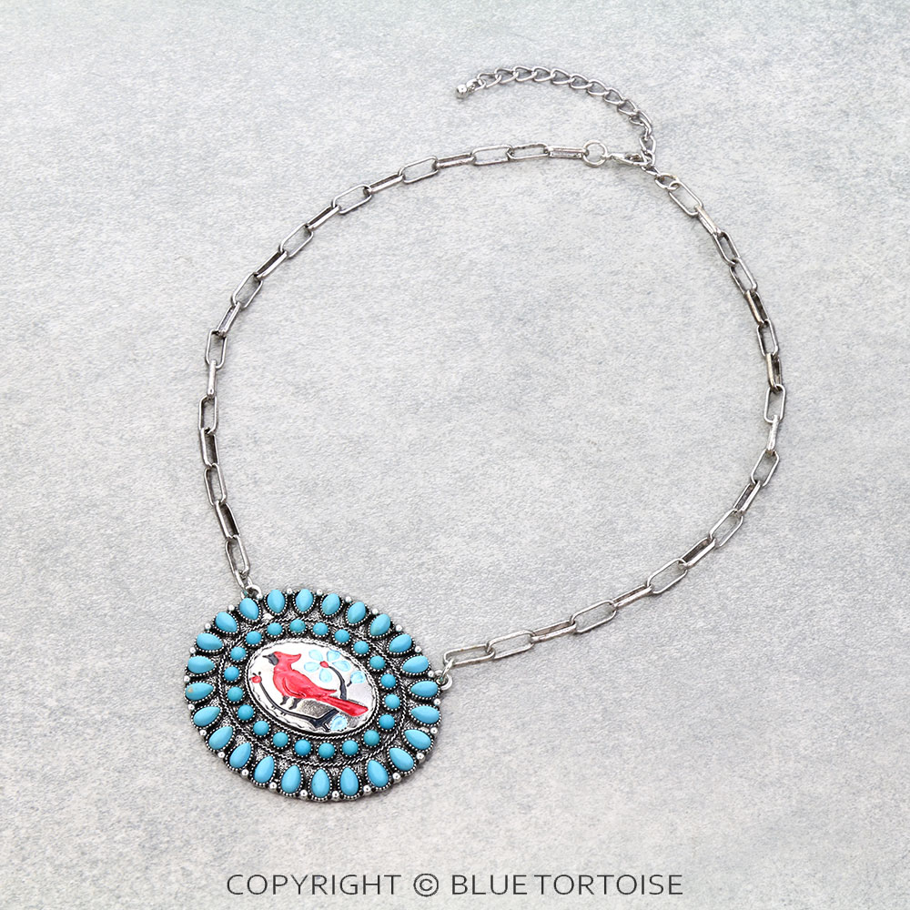 Western Cardinal Portrait Necklace