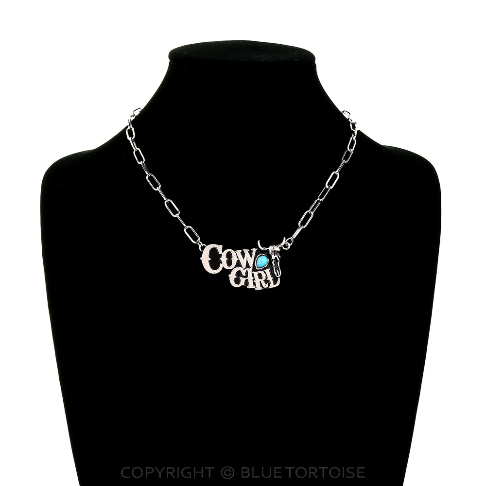 Western Cowgirl Steer Skull Necklace - Image 2
