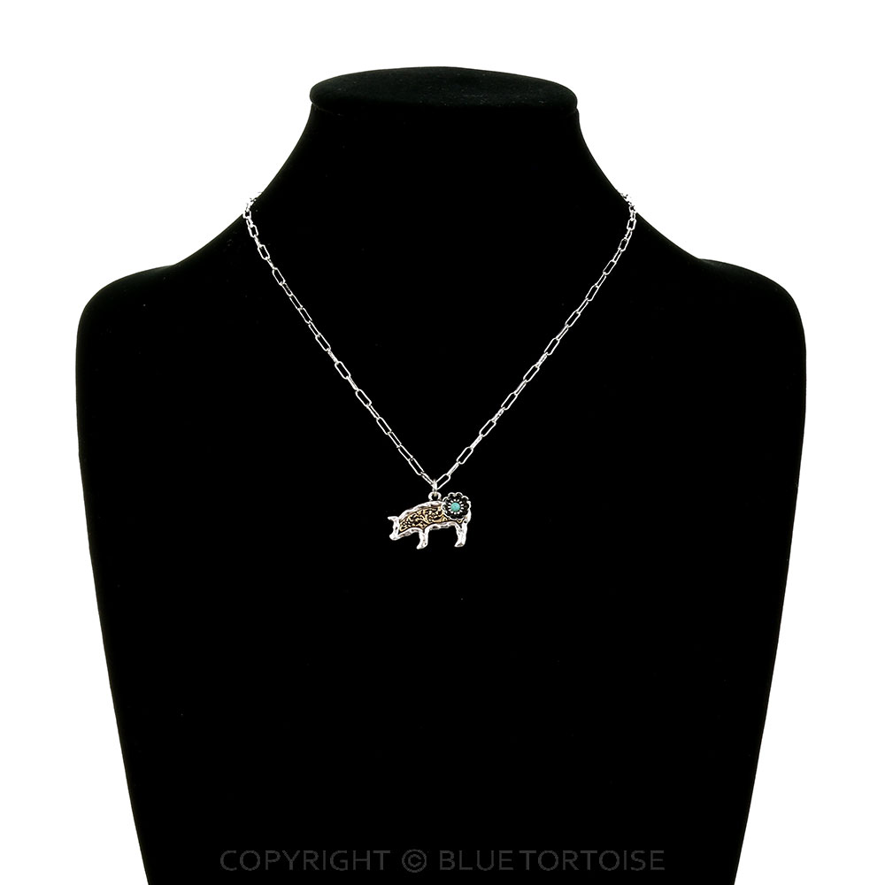 Western Dainty Pig Flower Necklace - Image 2