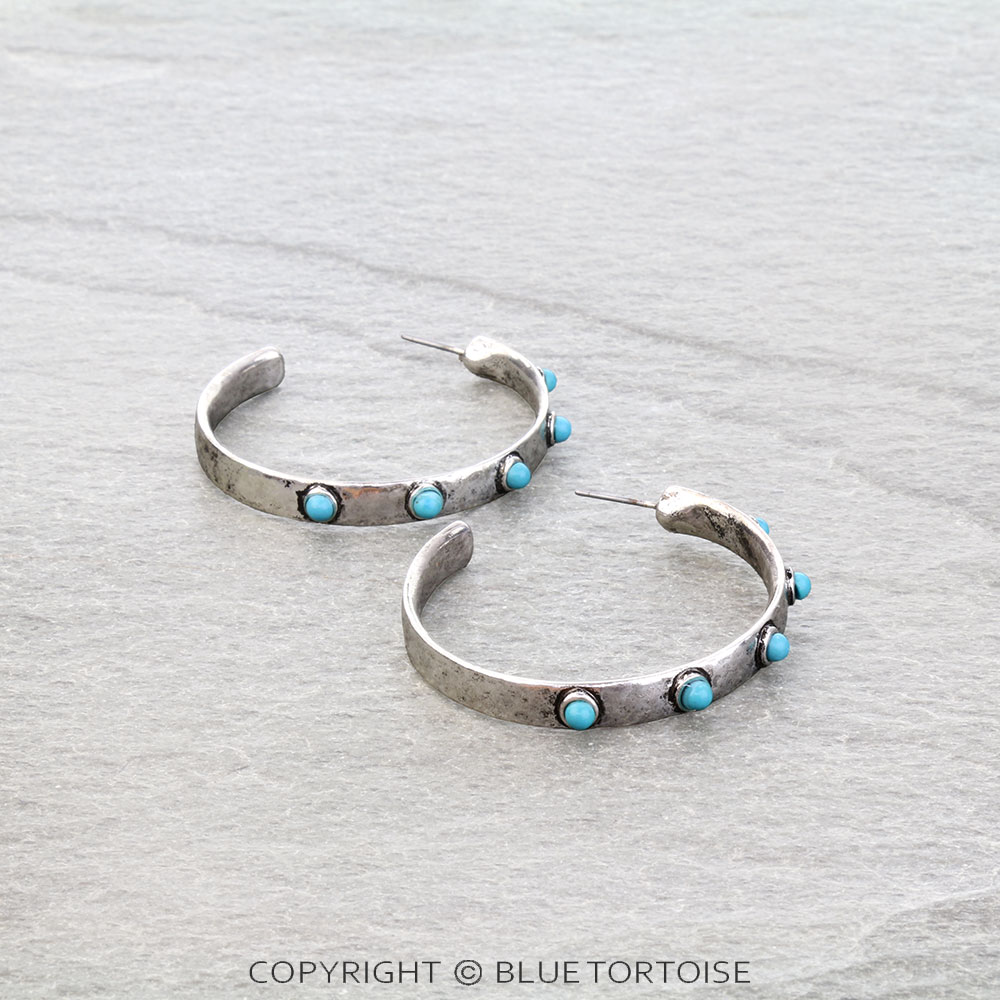 Western TQ Accent Hoop Earrings - Large