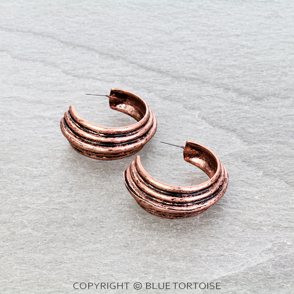 Western Multi-Layer Chunky Hoop Earrings - Large