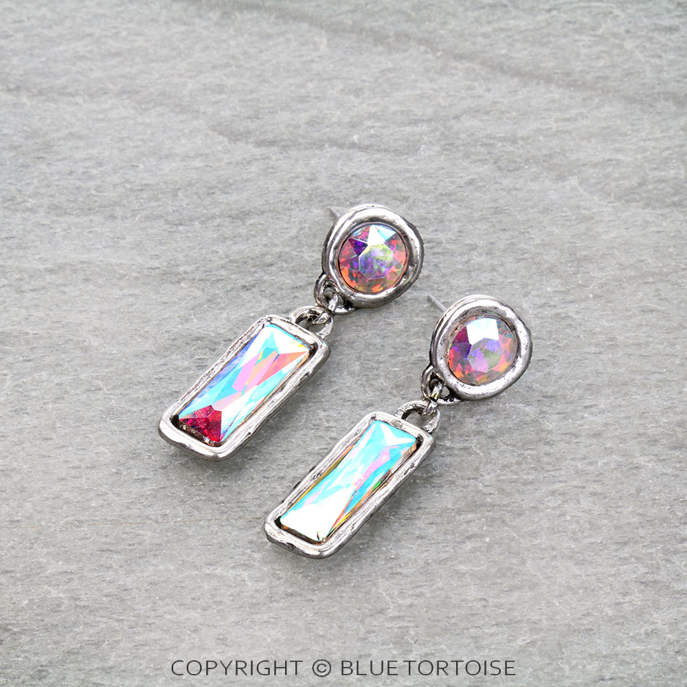 Western Bar Stone Stud Earrings