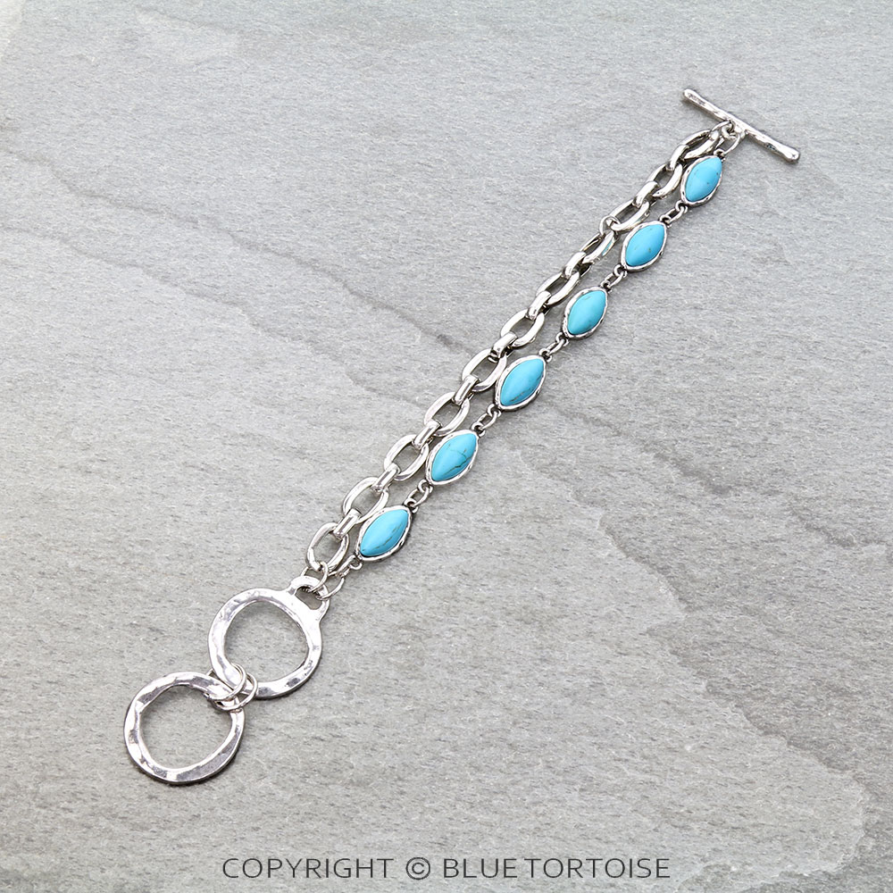 Western Oval Stone Toggle Bracelet - Image 2