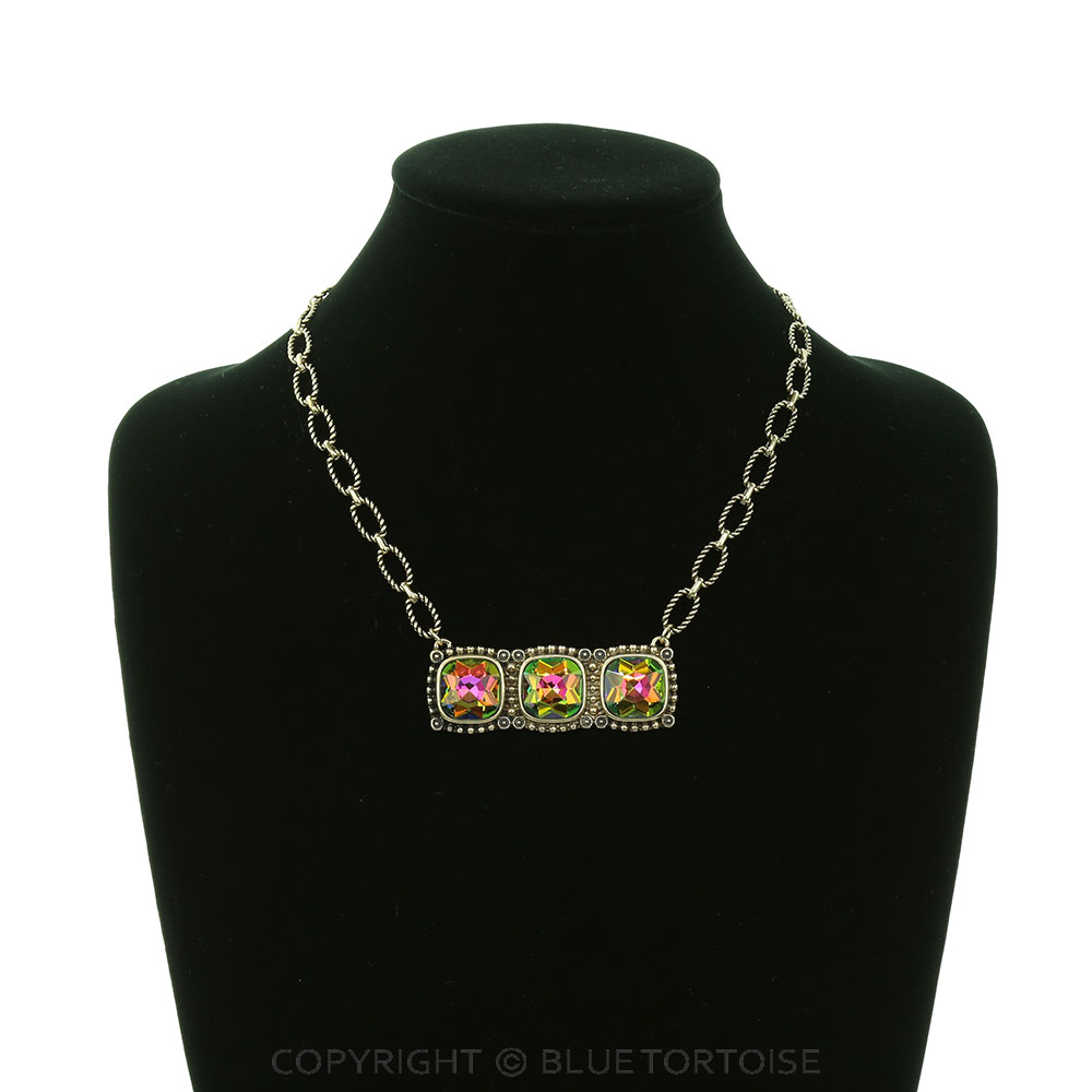 Western Square Stone Bar Necklace - Image 2