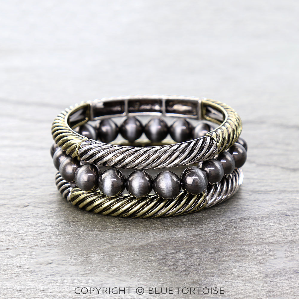 Western Twisted TXR Pearl Stackable Bracelet