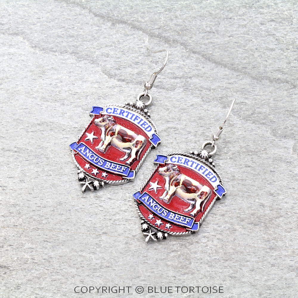 Western Certified Angus Beef Dangle Earrings