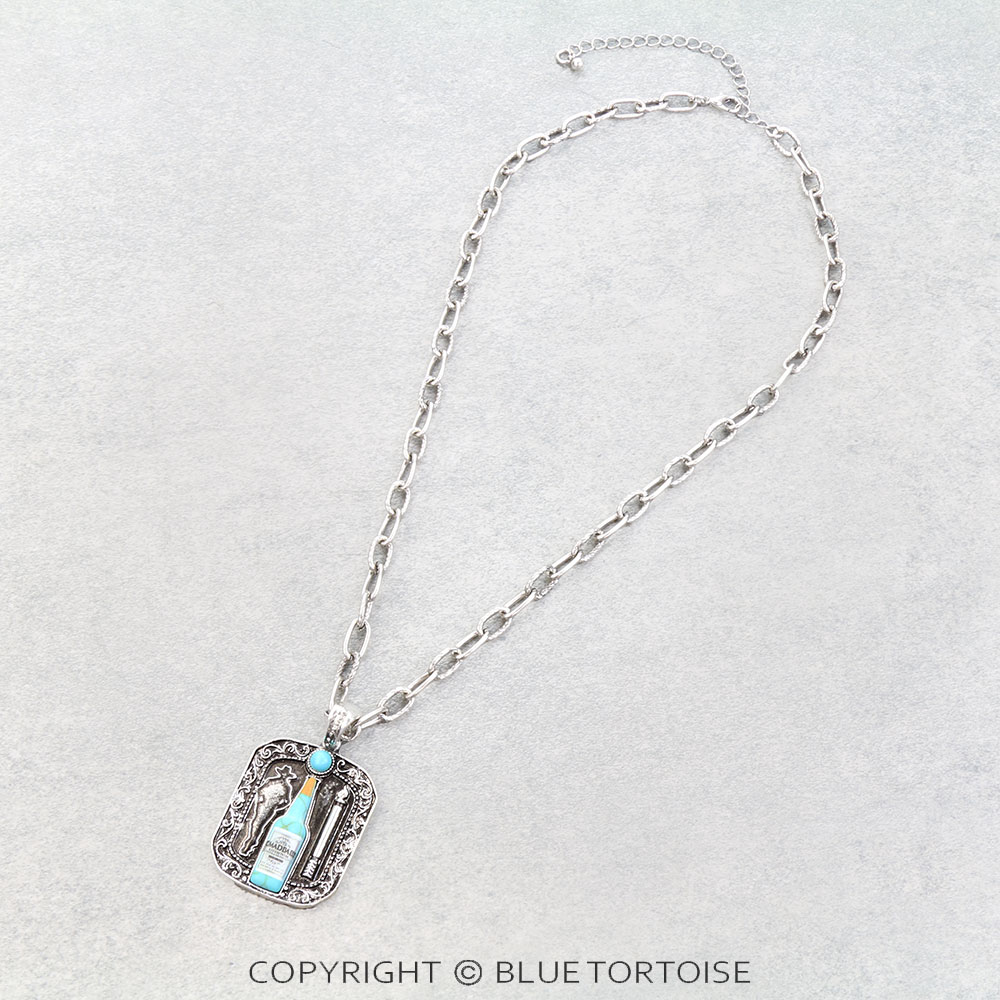 Western Spirit Bottle Cowboy Necklace