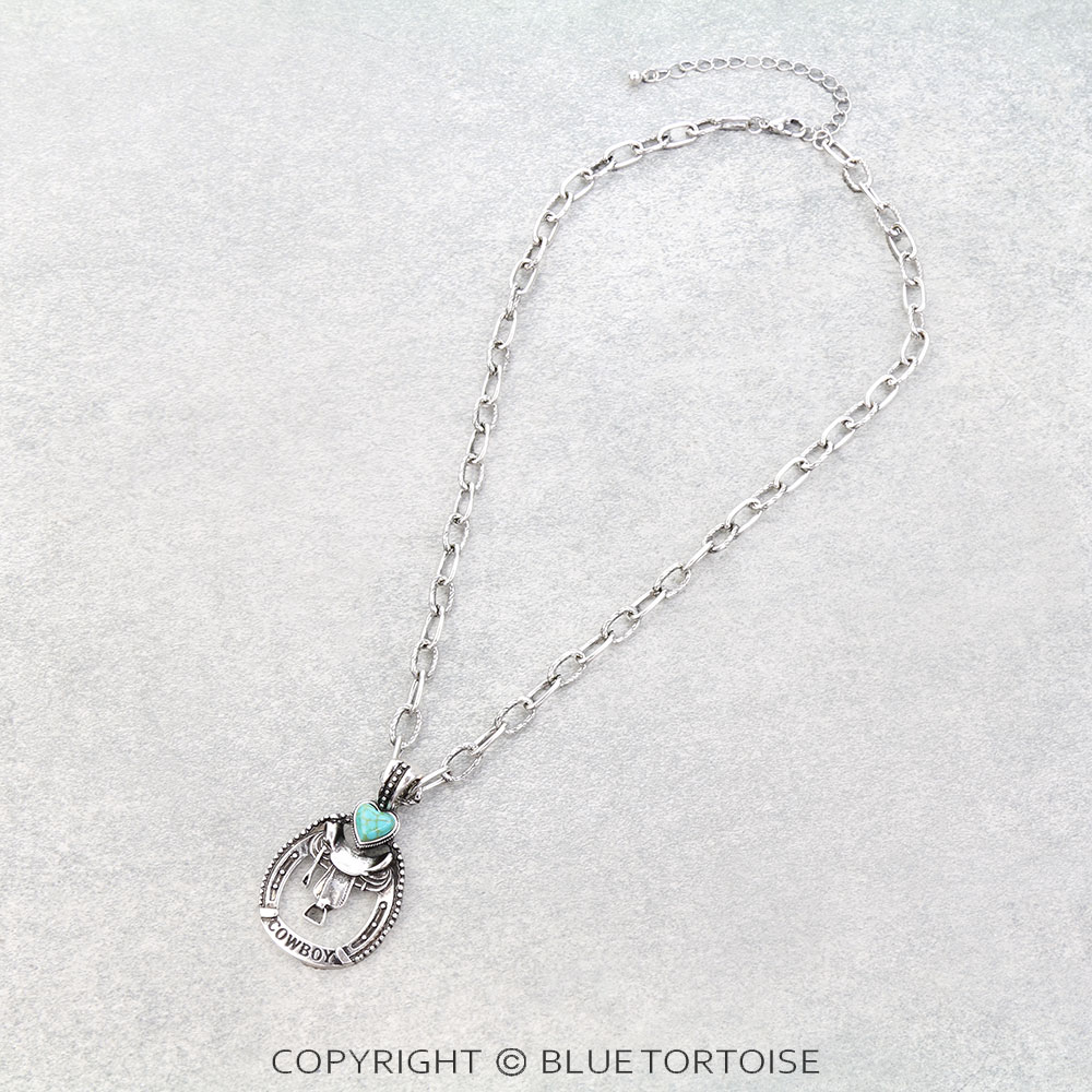 Western Cowboy Horse Saddle Necklace
