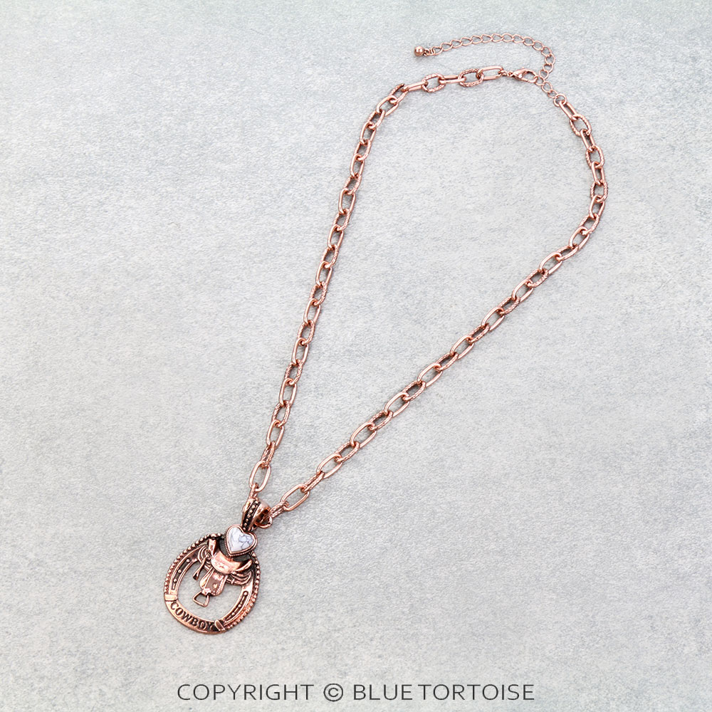 Western Cowboy Horse Saddle Necklace