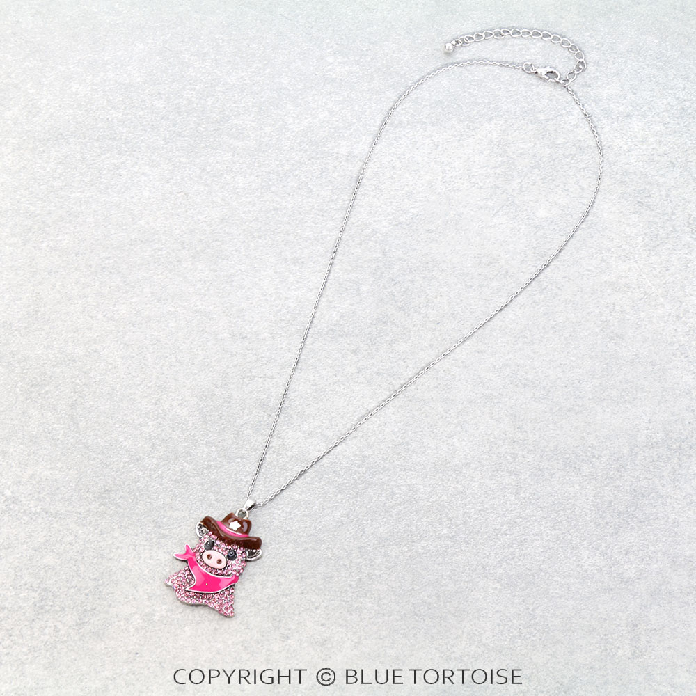 Western Cowboy Pig Necklace