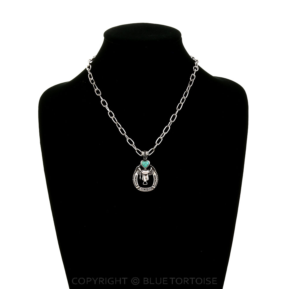 Western Cowboy Horse Saddle Necklace - Image 2