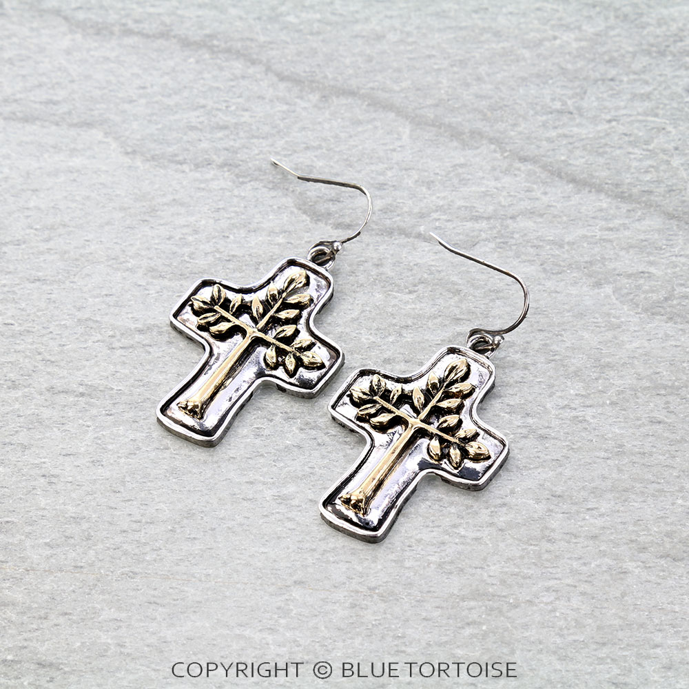 Western Cross Dangle Earrings