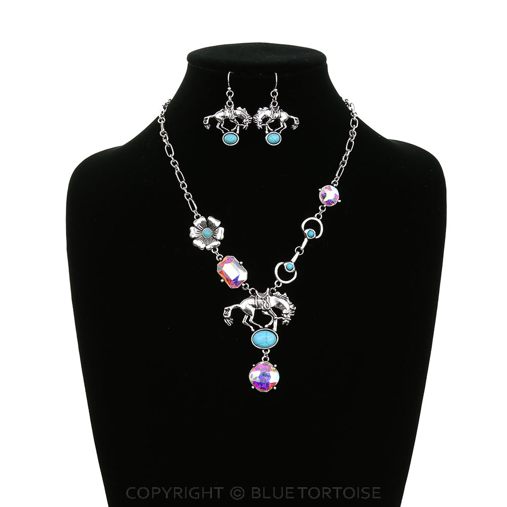 Western Horse Stone Necklace Set - Image 2