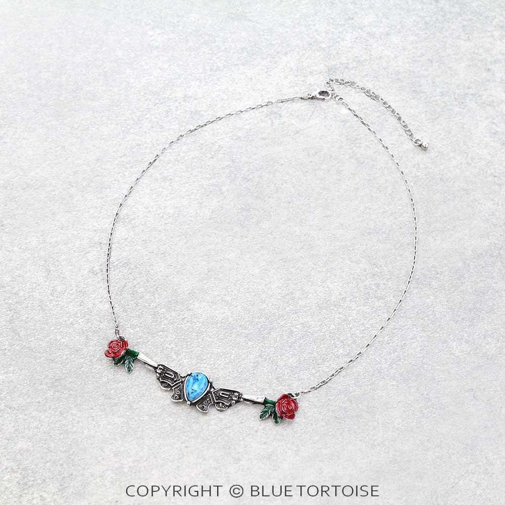 Western Guns and Roses Necklace