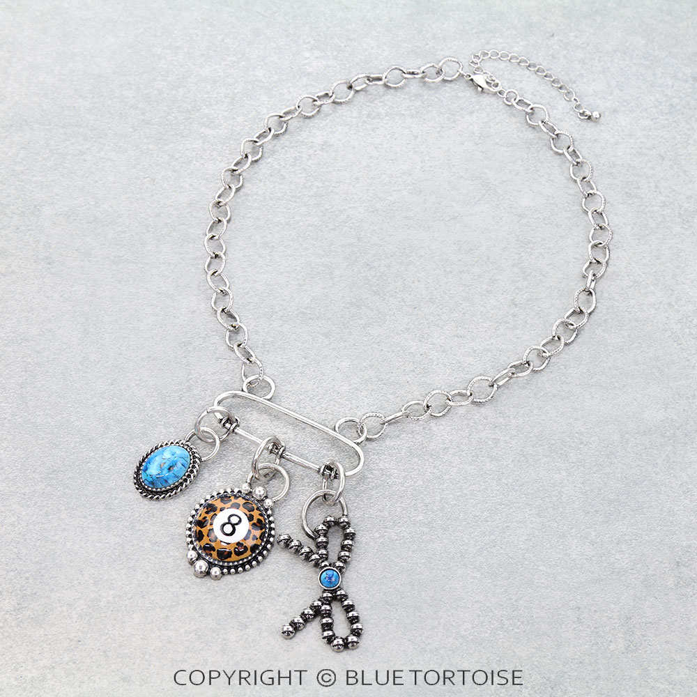 Western 8 Ball Multi Pendant Necklace