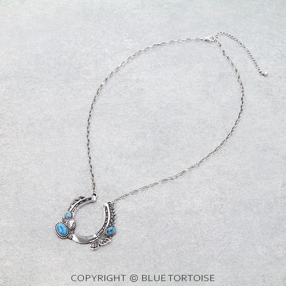 Western Horse Groove Pendant Necklace