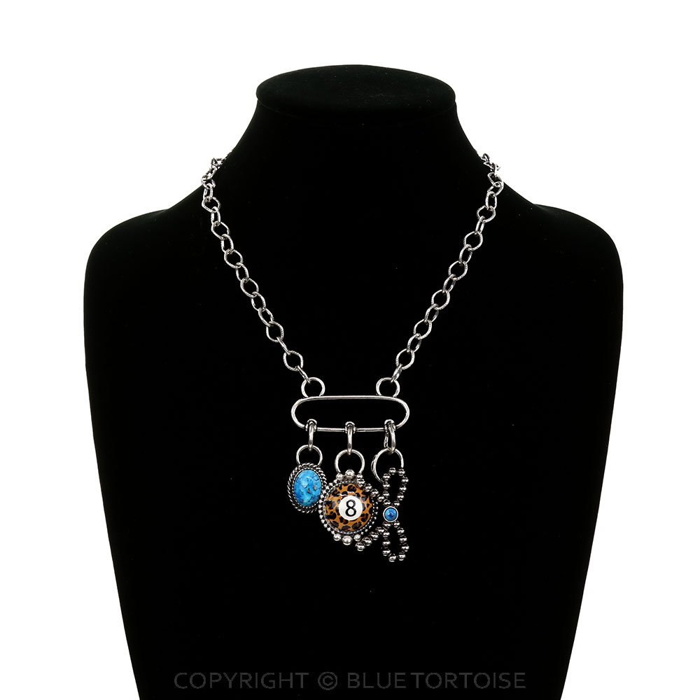 Western 8 Ball Multi Pendant Necklace - Image 2