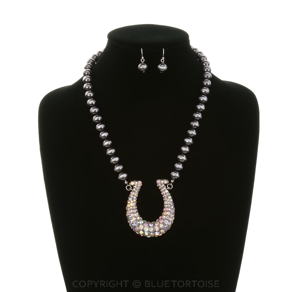 Western Horsehoe Stone Necklace Set - Image 2