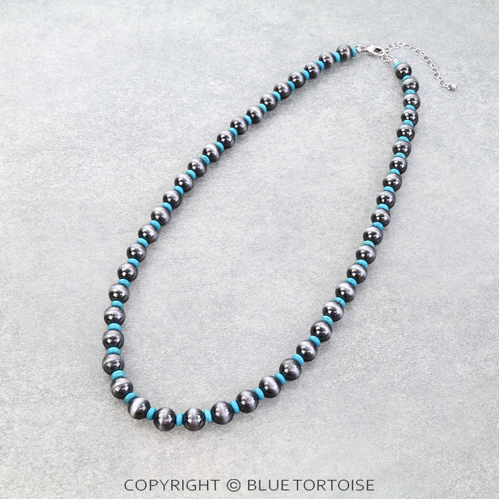 Navajo Style Pearl & Bead Necklace