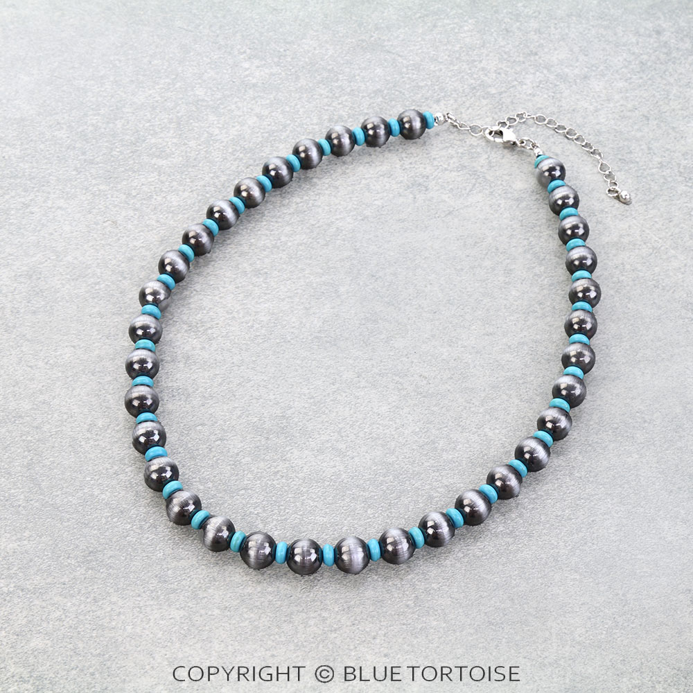Navajo Style Pearl & Bead Necklace