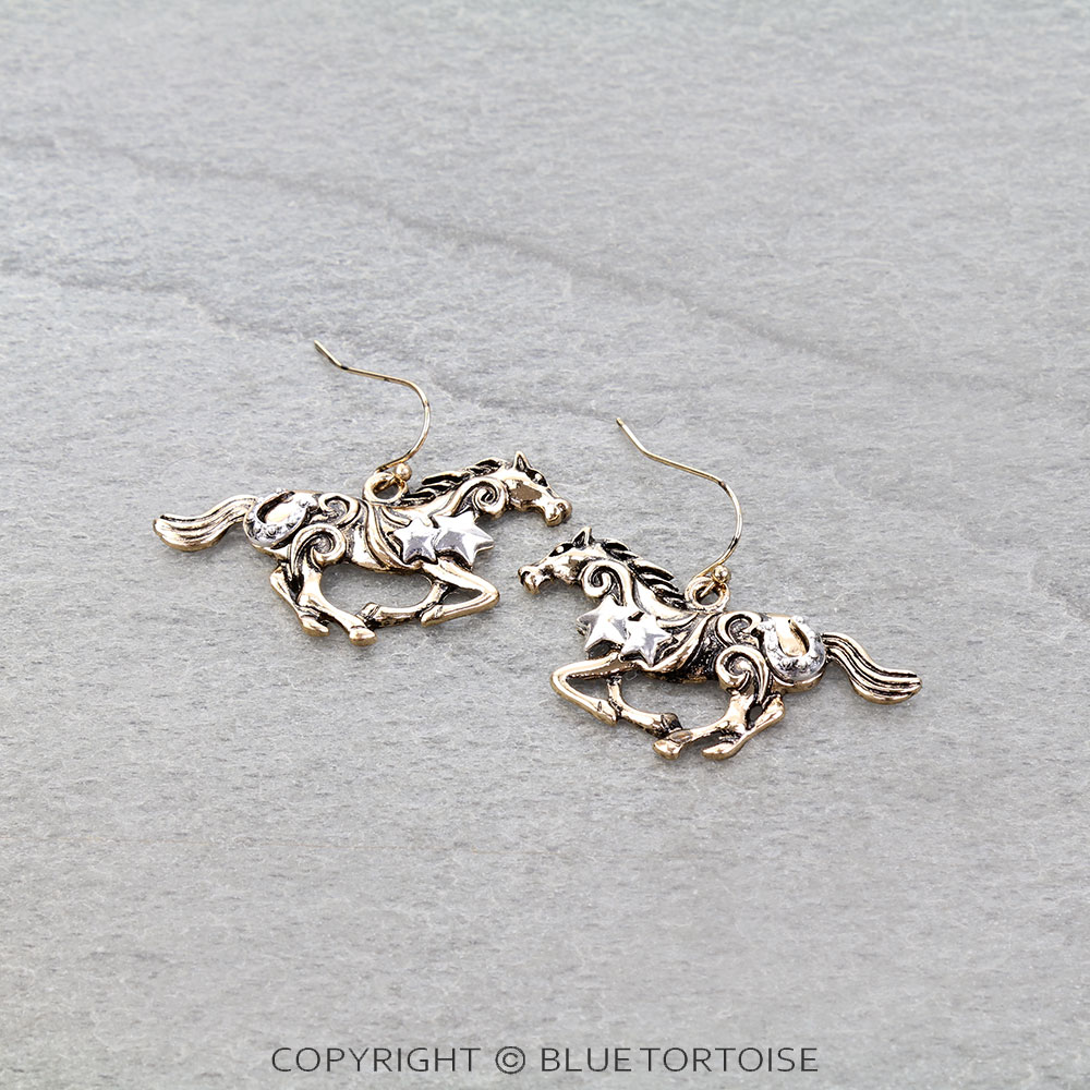 Western Horse Dangle Earrings