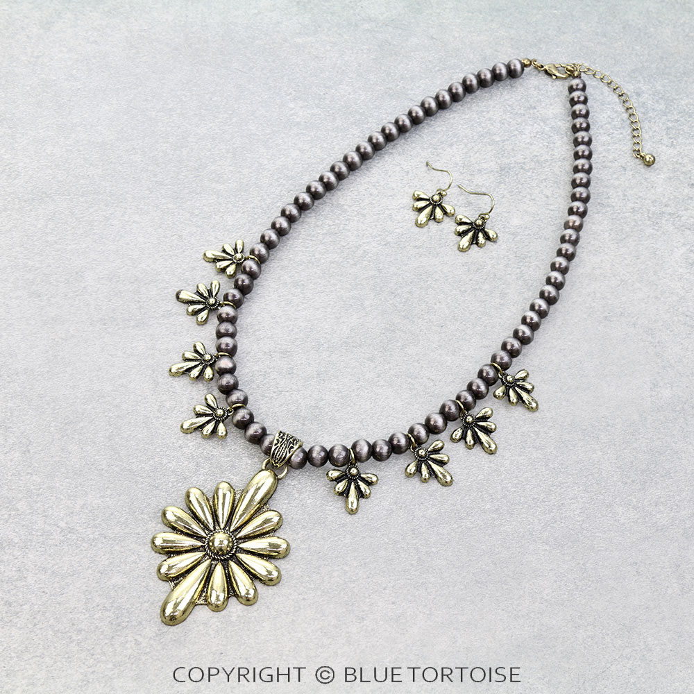 Western Aztec Concho Necklace Set