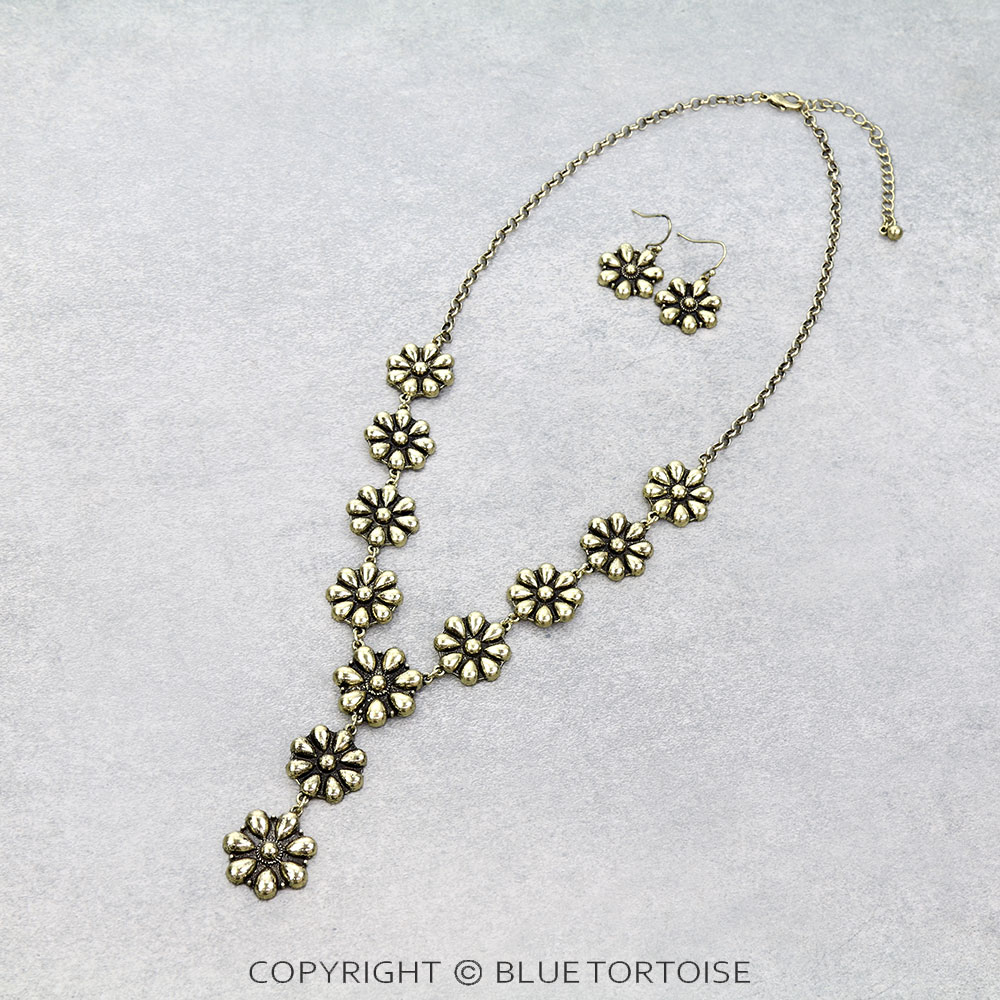 Western Ball Concho Y Necklace Set