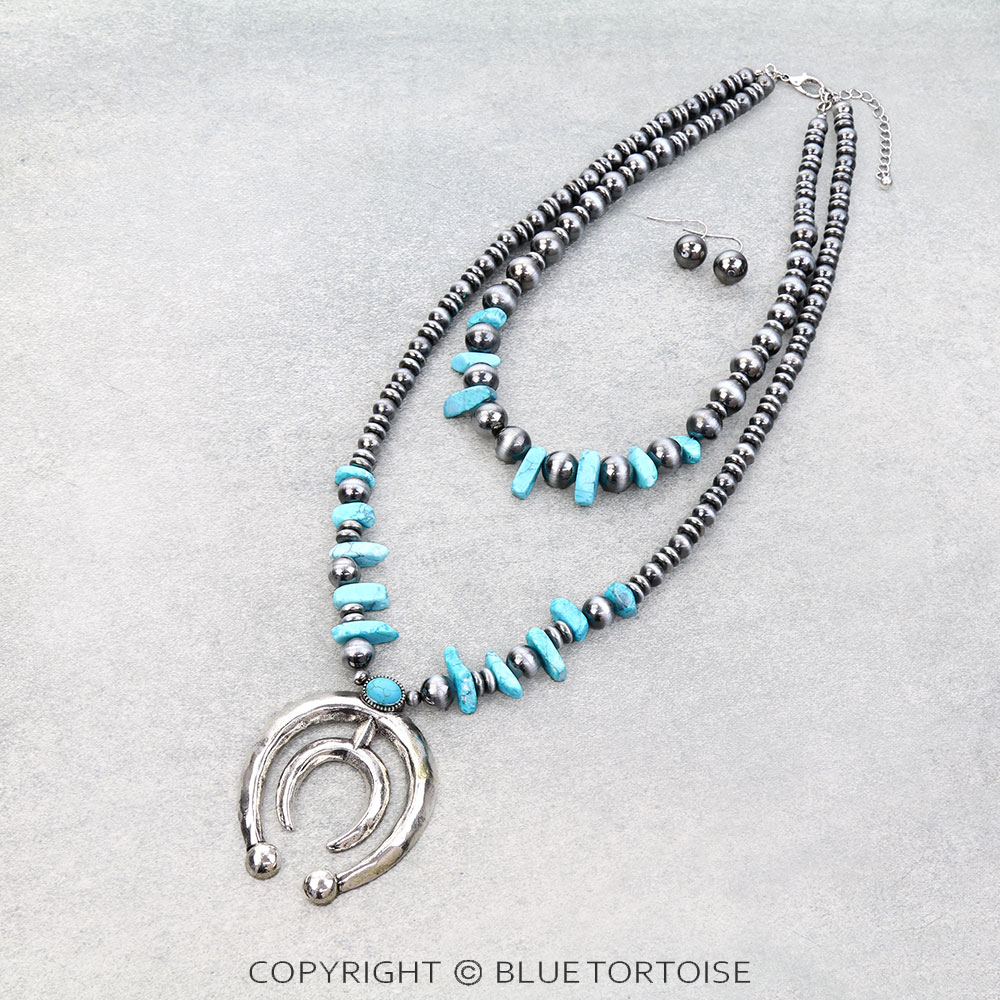 Western Squash Blossom 2 Layered Necklace Set