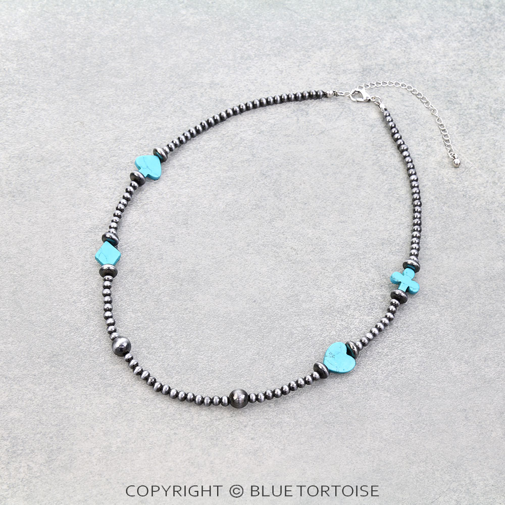 Card Theme Navajo Style Pearl Necklace