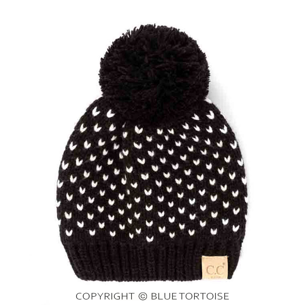 C.C Kids Heart Beanie with Knit Pom