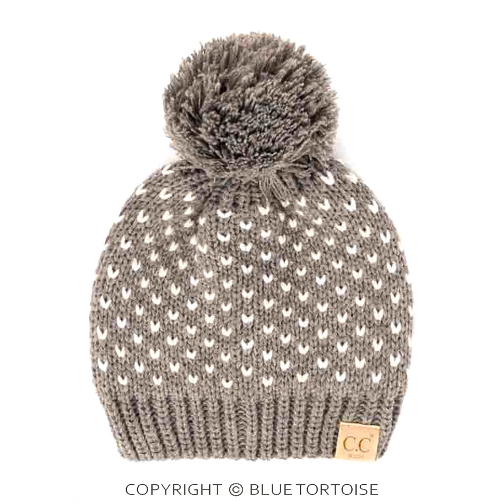 C.C Kids Heart Beanie with Knit Pom