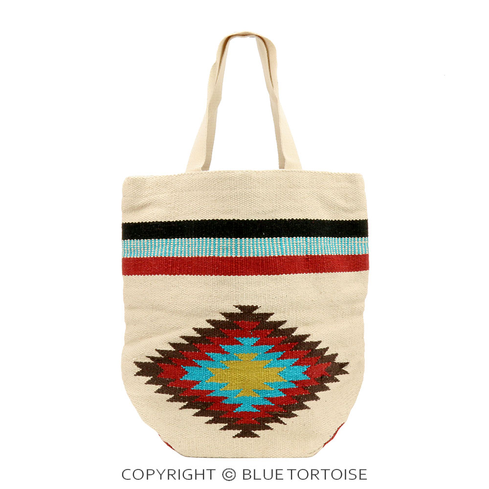 Handmade Aztec Pattern Cotton Handloom Magnetic Tote Bag