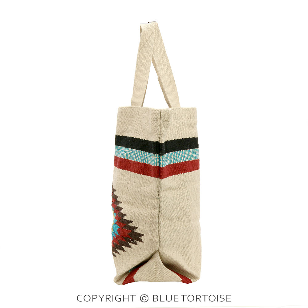 Handmade Aztec Pattern Cotton Handloom Magnetic Tote Bag - Image 3