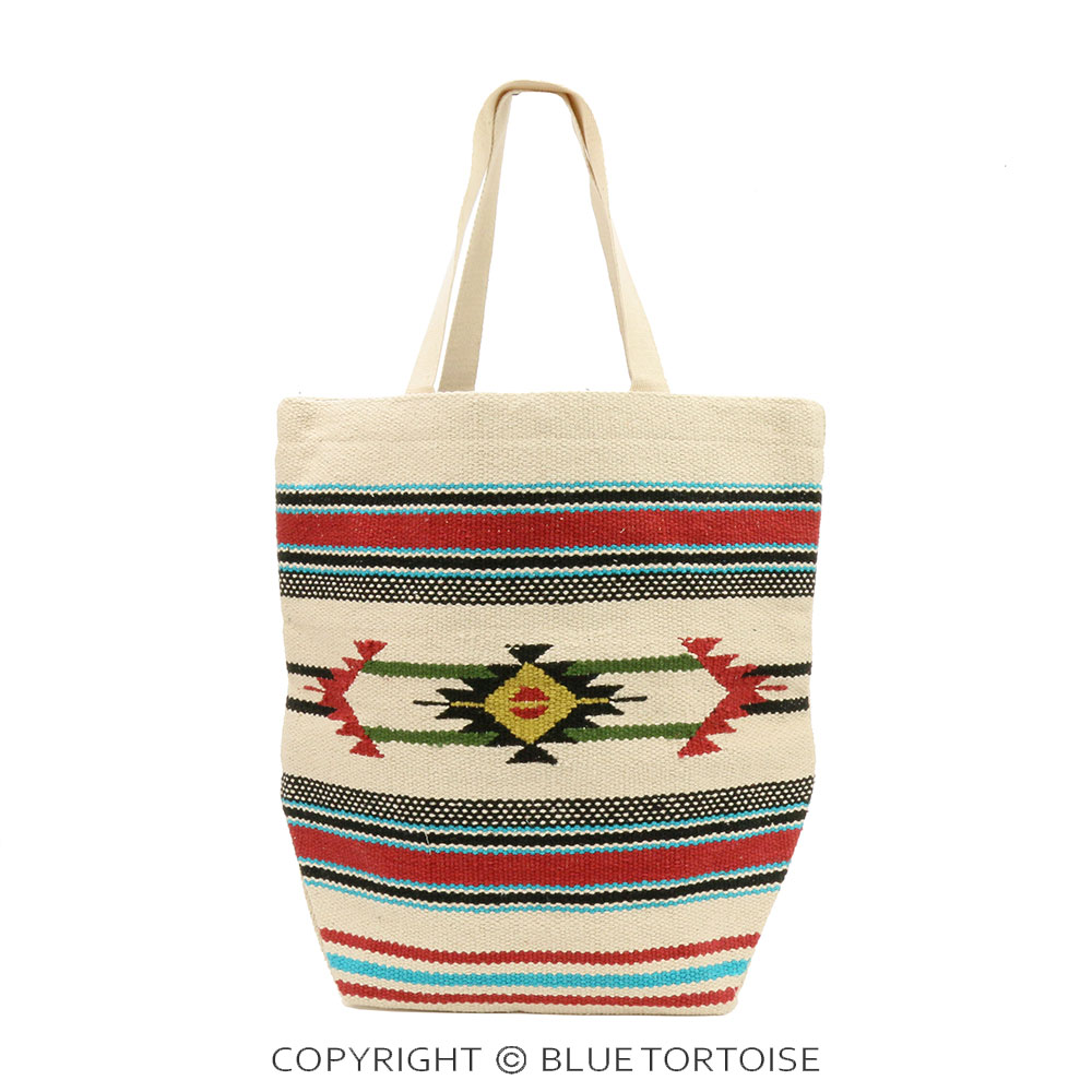 Handmade Aztec Pattern Cotton Handloom Magnetic Tote Bag