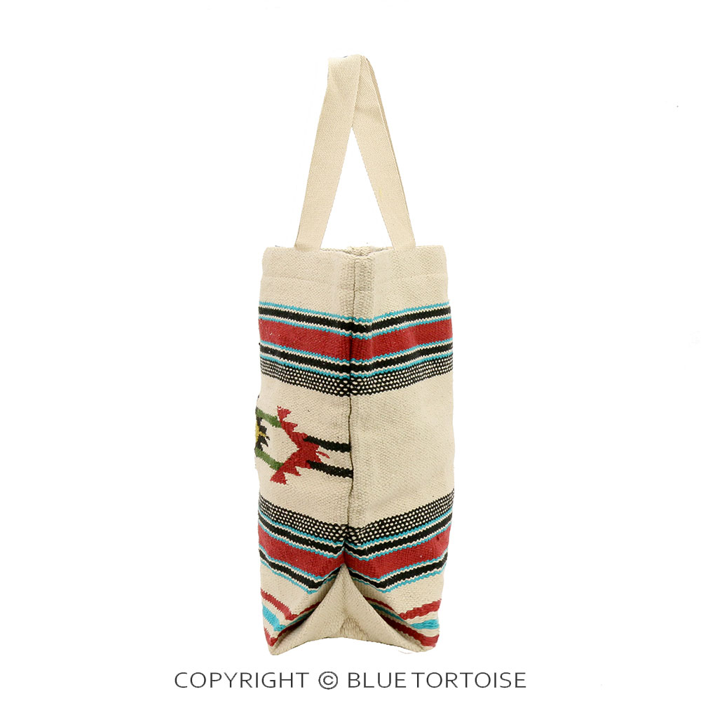 Handmade Aztec Pattern Cotton Handloom Magnetic Tote Bag - Image 3