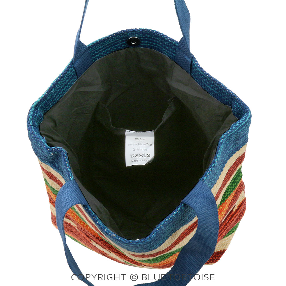 Handmade Aztec Pattern Cotton Handloom Magnetic Tote Bag - Image 4