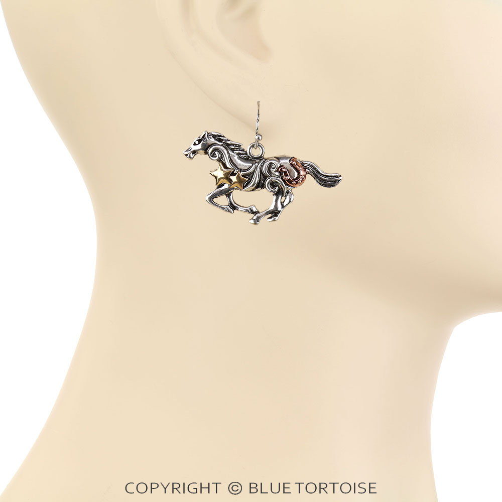 Western Horse Dangle Earrings - Image 2