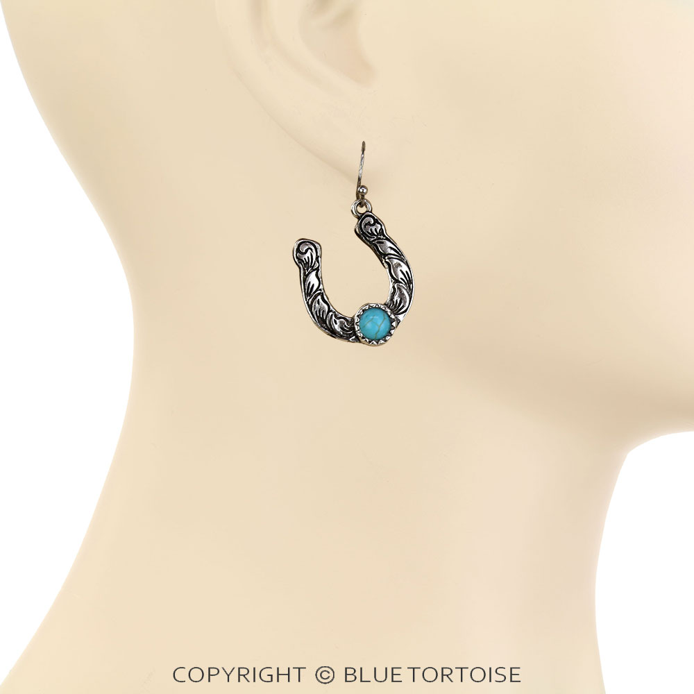 Western Horseshoe Dangle Earrings - Image 2
